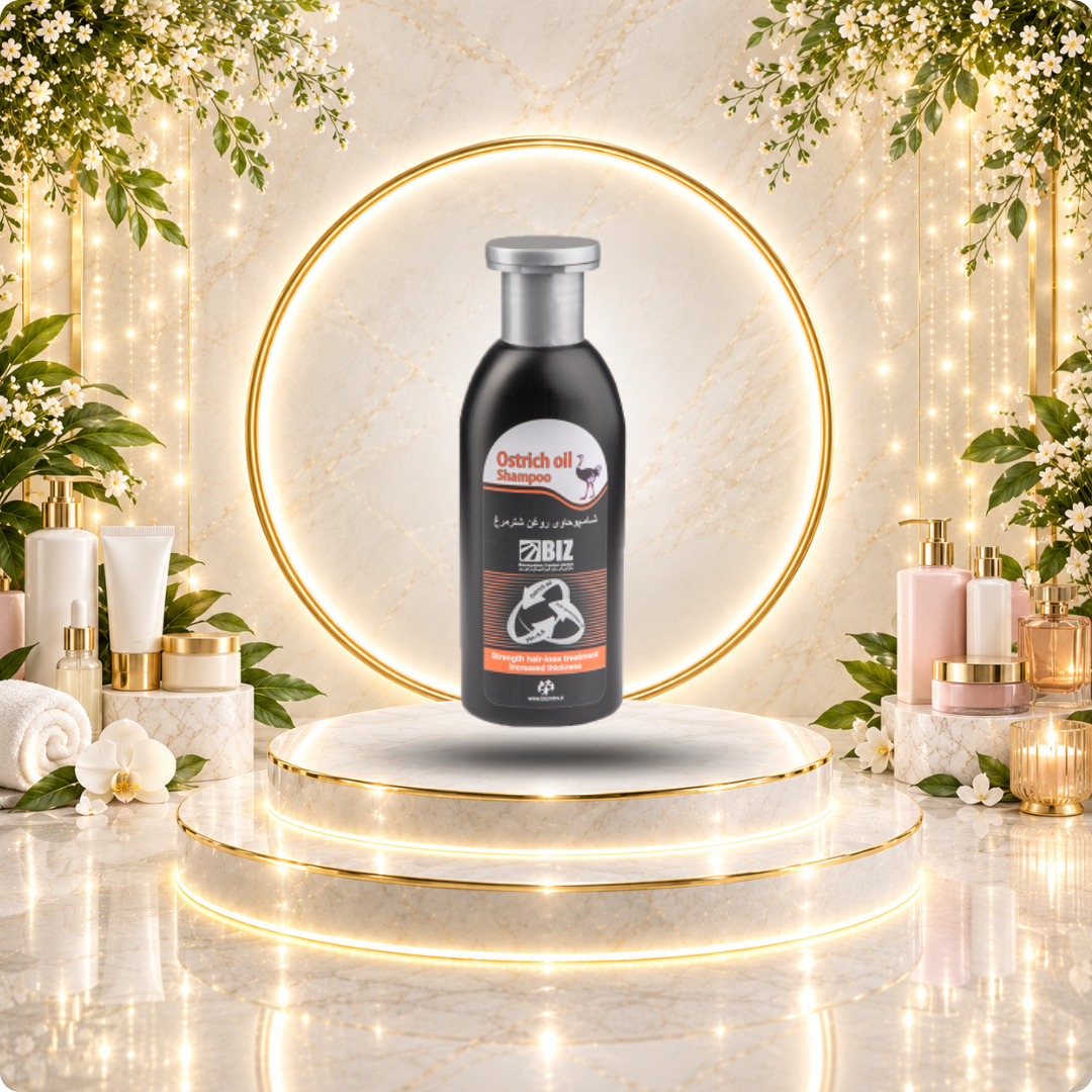 شامپو روغن شترمرغ بیز ۳۰۰ گرم | مراقبت و تقویت مو
