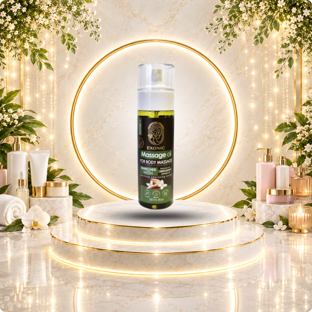 روغن ماساژ بدن اکسونیک حاوی روغن بادام شیرین و روغن یاس ۱۵۰ میلی‌لیتر